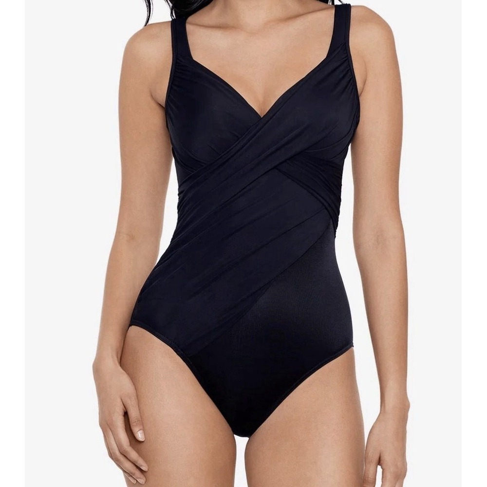Miraclesuit 12 DD Revele Twist-Front One-Piece Swimsuit Under Wire Built In Bra